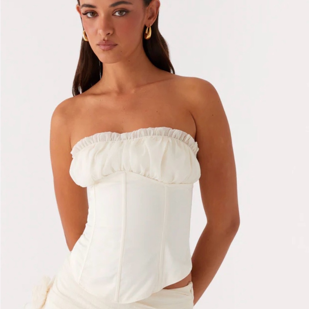 Peppermayo Exclusive - Call Me Never Strapless Corset Top - Ivory